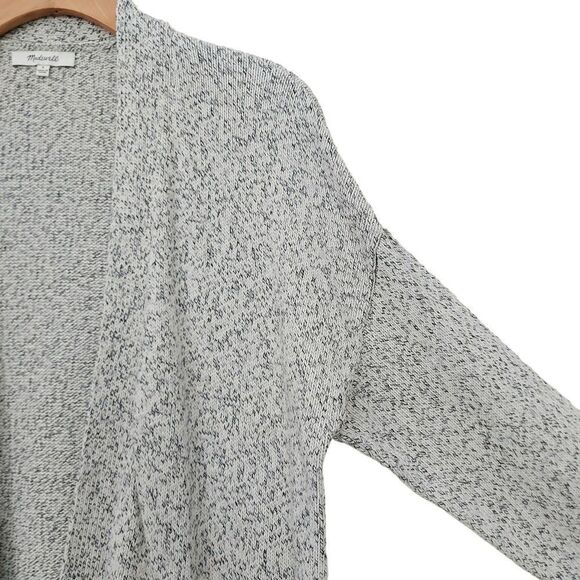 Madewell Open Cardigan Sweater Womens Small Gray Marled Long Sleeve 100% Cotton - Picture 4 of 13